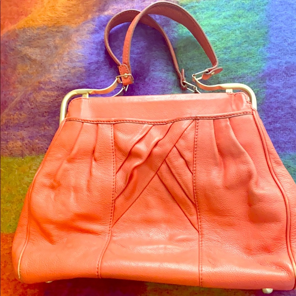 Reiss Coral Leather Tote